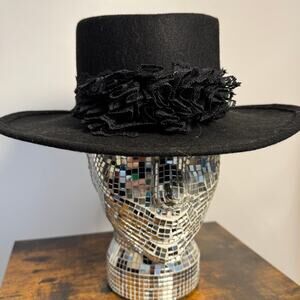 Felt 100% Wool Vintage Hat Black